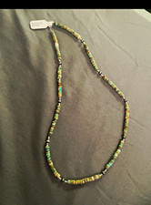 Royston Turquoise Heishi Beaded Necklace w/ Silver Spacer Beads, Lobster Closure picture