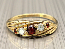 Vintage 9ct Gold Five Stone Twist Ring, Size M picture