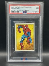 SPIDER-MAN 1984 Marvel Super Heroes Secret Wars Stickers #39 PSA 7 LOW POP 🔥 picture