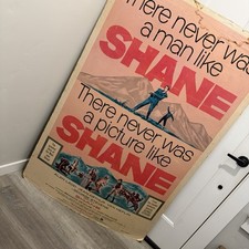 Original Vintage 1959 Shane 40” x 60” Movie Theater Poster Paramount Alan Ladd picture
