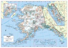Alaska State Wall Map Poster Large Print 34