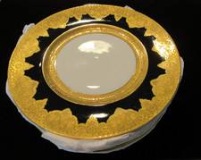 Set of 12 Antique Limoges Blue & Gilt Dinner Plates by A. Lanternier picture