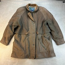 Vintage Overland Outfitters Island Adventure Leather Coat Mens Tan 90s “Read” picture