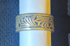 Vintage Mignon Faget, Acanthus Leaf Wide band ring .925 sterling silver. Size 9 picture