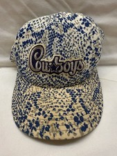Vintage Rare Dallas Cowboys SnapBack Hat Zubaz NFL Football Cap Star Snakeskin picture