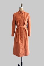 Vintage 1970S Apricot Ultra Suede Shirt Dress Ultrasuede picture