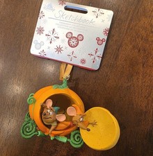 Disney Store Cinderella Jaq & Gus Pumpkin Coach Sketchbook Ornament NEW  picture