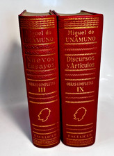 1968- 1971 Escelicer Obras Completas Tomo III & IX Miguel De Unamuno HC VG picture