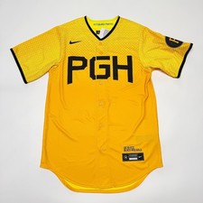 $140 NWT Authentic NIKE Pittsburgh Pirates City Connect MLB Baseball Gold Jersey picture