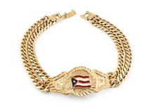 Gold Puerto Rico Flag Bracelet, 14k Gold Plated picture