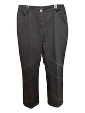 St John Collection Black Tone With Angle Stitching Detail Jeans Sz 12 NWOT picture