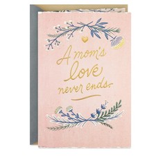 Hallmark Sympathy Card for Loss of 5 x 7.2 inches, A Mom's Love Never Ends picture