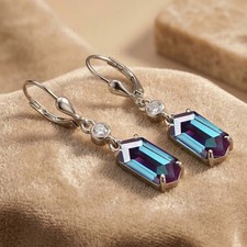 Color Changing Alexandrite Earring For Women Gift 925 Sterling Silver Jewelry picture