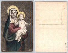 1899 Antique Wico Virgin Mary Jesus Sacred Heart Religious Postcard picture