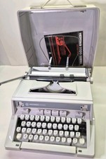 1979 Hermes 3000 Typewriter White with Ribbon / Cover. Tested Working picture