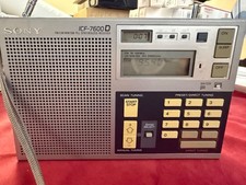 Sony ICF-7600D World Band Receiver Radio FM LW MW SW Silver Vintage tested clean picture
