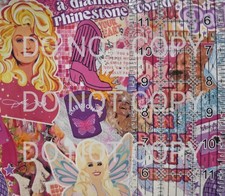 Custom 100% Cotton Woven Fabric Dolly Pink Singer Rhinestone 1/4 Yard 9x56 picture