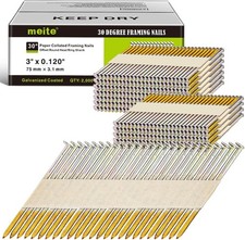 2000 Counts meite 30 Degree Framing Nails Smooth/Ring Shank Electro-Galvanized picture