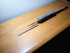 Antique 1830's Pewter Medical Embalming Syringe Medical Oddities Large Needle picture