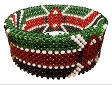 Maasai beaded bracelet featuring Kenyan flag colors picture