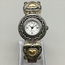 Brighton Hollywood Womens Watch 25mm Brown Leather Silver Tone New Battery picture
