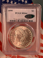 1890 $1 Morgan Silver Dollar PCGS MS64 Philadelphia CAC picture