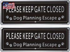 2 Pack Please Keep Gate Closed Sign – Please Close the Gate Metal Sign, Dog Plan picture