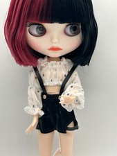 Blythe Factory Jointed Doll Hair Wine/Black with Clothes and Accessories picture
