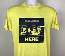 Vtg 1988 Paul Pope Robbie Rist Here T-Shirt Yellow M/L Pop Rock Band Album picture