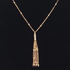 Ettika Tassel Necklace 18K GP Beaded Y-Necklace NWT Boho Dainty Layer Fringe picture