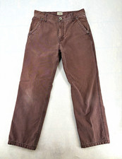 L.L.Bean Canvas Lined Pants Brown Regular Fit Straight Leg Men’s 32x32 picture