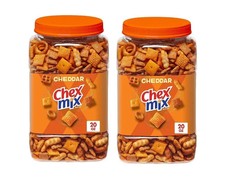 Chex Mix Cheddar Savory Snack Mix Salty Snacks Tub 20 oz Pack of 2 picture