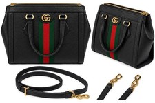 Gucci Ophidia Black Leather Handbag with Top Handle and Strap Authentic Luxury picture