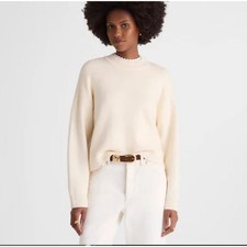 Madewell SoftWool Boxy Crewneck Sweater Heather Cloud Size XXS NEW (read) picture