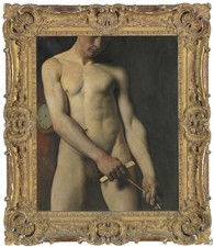 Hand painted Old Master-Art Antique Oil Painting male nude men on Canvas 24x30