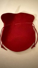 Cartier International Service Red Velvet Suede Travel Pouch With Drawstring picture