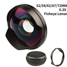 0.3X UHD Ultra Wide Angle Fisheye Lens 37/52/58/67/72MM Camcorder Recording Cam picture