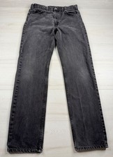 Vtg Levis 505 Orange Tab Jeans Black Faded Straight Leg Denim 90s 1996 Men 34x32 picture