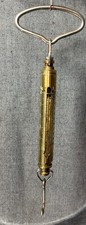 Chatillon Model IN-10 Hanging Spring Scale 10 Lb Brass Fish Game Vintage USA picture