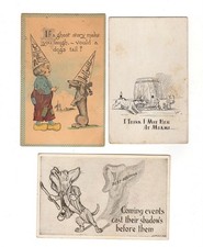 3 Comic DOG POSTCARD Artist Signed Zilo Dutch Boy Odd Size Vintage picture