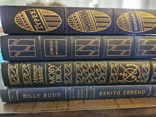 4x Easton Press Herman Melville Lot  LEATHER Typee Billy Budd Omoo Moby Dick  picture