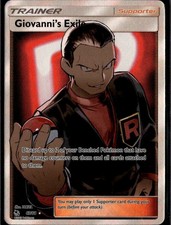 Giovanni's Exile Full Art Ultra Rare Hidden Fates 67/68 Supporter Holo Pokemon C picture