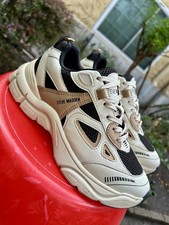 Steve Madden CLYDIE Colorblock Lace-Up Low Top Sneakers Beige/Black/Tan picture
