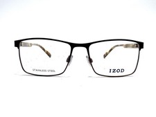 New IZOD Metal Rectangular Glasses Tortoise Temples IZ 2125 BROWN 55 17 145 picture