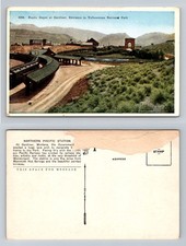 Gardiner, MT-Montana, Rustic Depot Yellowstone Entrance Vintage Postcard picture