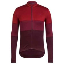 USED MAROON RAPHA LONG SLEEVE TRICOLOUR CLASSIC LONG SLEEVE CYCLING JERSEY 2XL picture