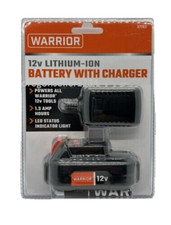 BRAND NEW WARRIOR 12 VOLT   BATTERY WITH CHARGER LED status indicator picture