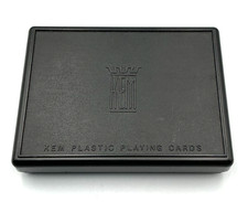 Vintage Wizard Card Game & KEM Plastic Double Playing Card Case Made in China picture