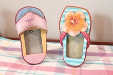 Vintage 2002 Malden Flip Flop Photo Frames 1.5x2 Beach Tropical Set of 2 picture