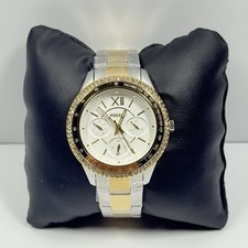 Fossil Stella Sport ES5107 Crystal Stones White Dial Two Tone Women’s Watch picture